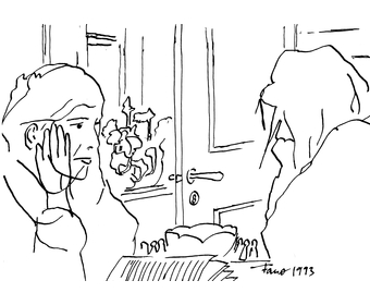 23 Dörte und Antje spielen I, Fineliner auf Papier, Fanoe, Dänemark, 1993, 15 cm x 21 cm 