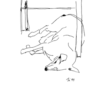 31 Im Restaurant, Fineliner auf Papier, Griechenland 1994, 22 cm x 17 cm 