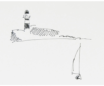 30-Segelboot-vor-Strander-Leuchtturm