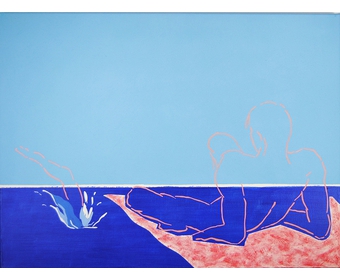 24-Mann-am-Meer-liegend-mit-Wasserspringer