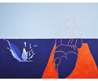 28-Frau-baeuchlings-auf-roten-Tuch