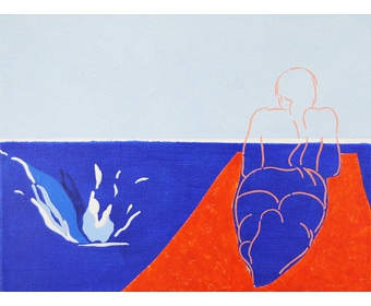 29-Frau-baeuchlings-auf-roten-Tuch