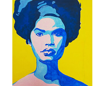 Marsha, Acryl auf Pappe, 2024, 45 x 35 cm