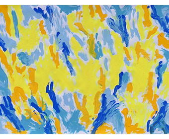 Touched by the  summer III, Gouache auf Leinwand, St. Remy de Provence, 2023, 70 x 100 cm