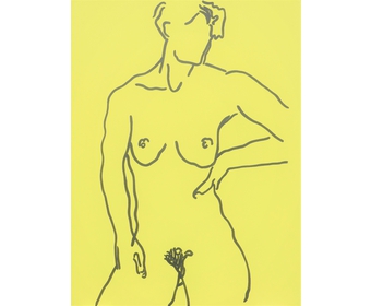 39  Nadine, frontal stehend, Acryl auf Leinwand, Schilksee, 2023, 80 cm x 60 cm