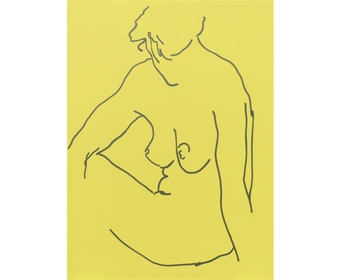 40 Nadine, sitzend, Acryl auf Leinwand, Schilksee, 2023, 80 cm x 60 cm 