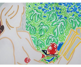 5 Antje barbusig im Sommerland Ristinge, Acryl auf Leinwand, 70 cm x 90 cm, 2021