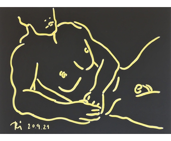 6 Marek, 20.9.21, Acryl auf Leinwand, 60 cm x 80 cm, Schilksee, 2021