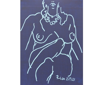 7 Rica, 27.9.21, Acryl auf Leinwand, 80 cm x 60 cm, Schilksee 2021